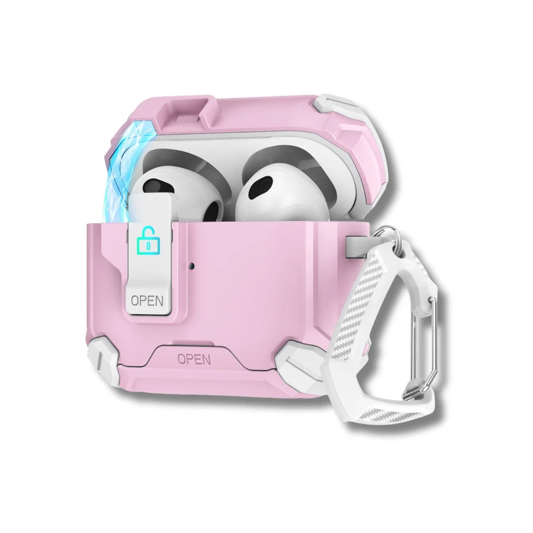 For AirPods Pro Case with Phone Stand & Lock Clip, Shockproof TPU Cover for 4th/3rd/2nd Gen, Wireless Charging Compatible
