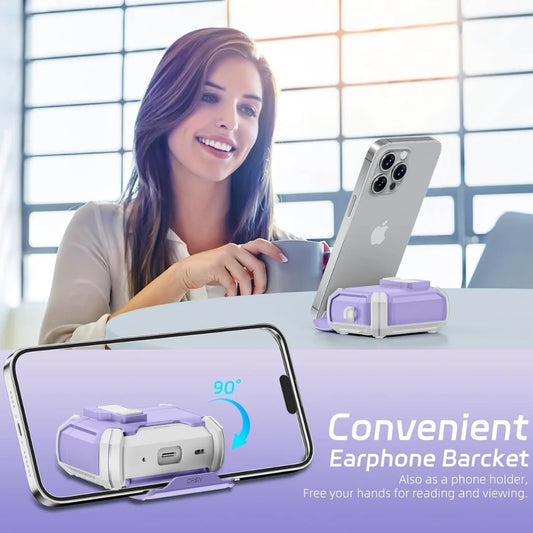 For AirPods Pro Case with Phone Stand & Lock Clip, Shockproof TPU Cover for 4th/3rd/2nd Gen, Wireless Charging Compatible